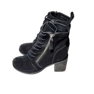 Dolce Vita Lela Black Suede Boot Size Women's Size 8.5 Double Zip